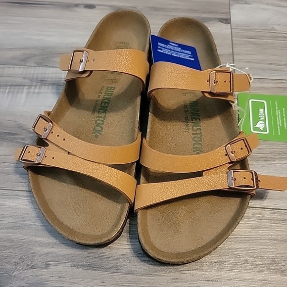 Birkenstock Shoes - Birkenstock Sandals New Franca Pecan Birkibuc Vegan Tan Womens 8 US 39 EU NEW
